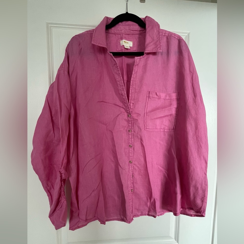 Linen buttondown blouse from Anthropologie